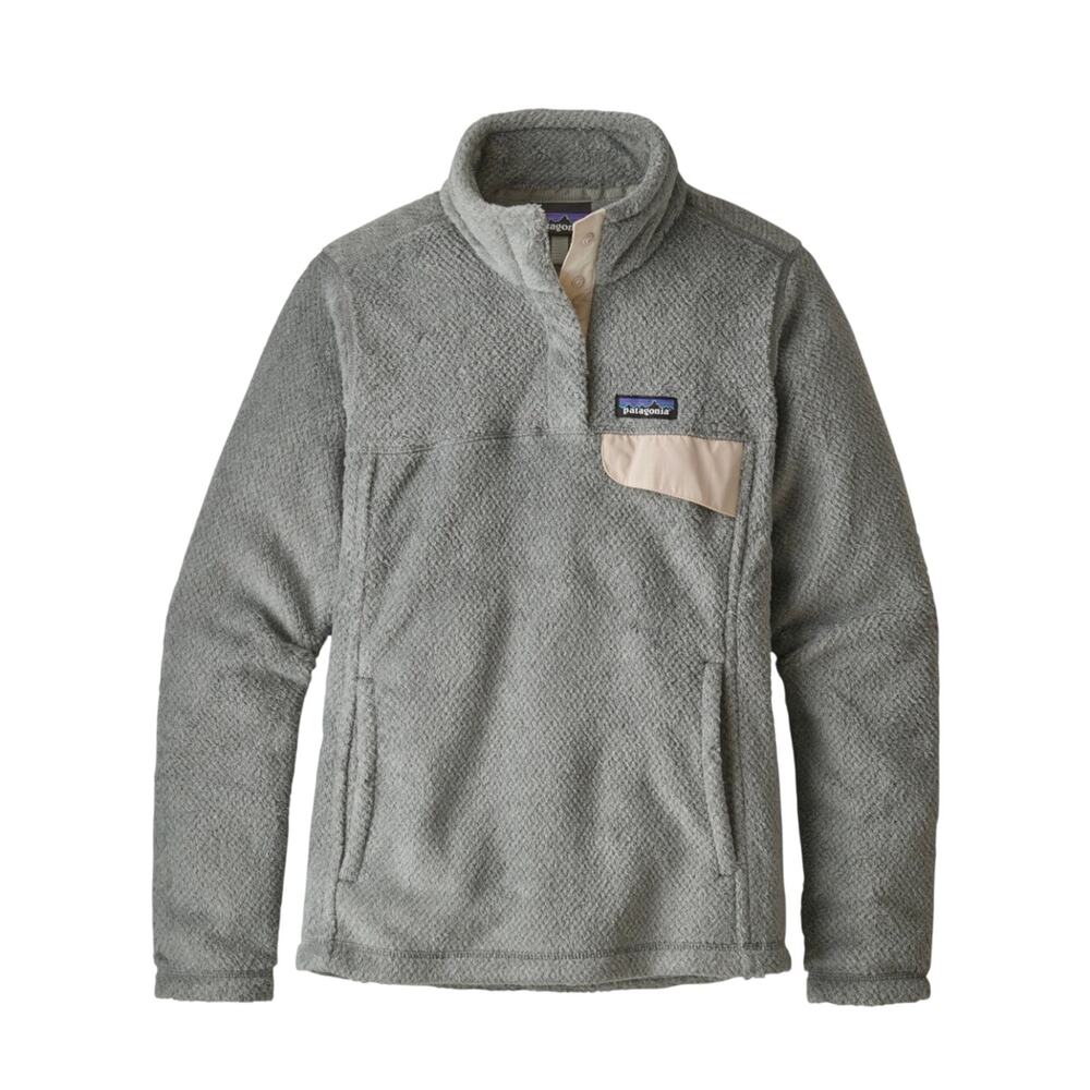 Patagonia Women's Re-Tool Snap-T Pullover Grey with pink trim Small Fleece